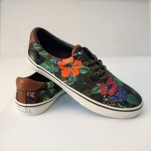 NEW Polo Ralph Lauren Shoes Tropical Camo Thornton III Sneakers Men's 10D
